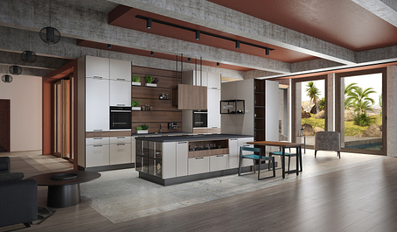 Светлая кухня в Екатеринбурге