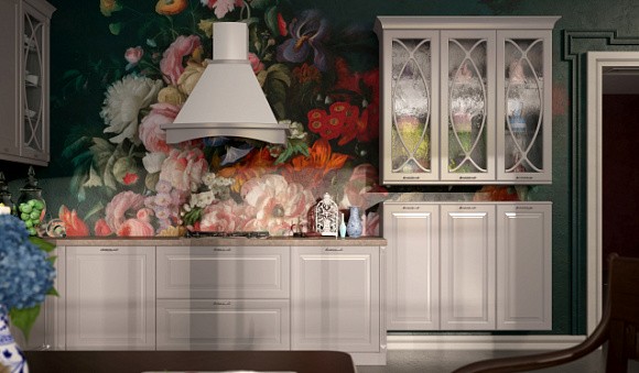 Светлая кухня в Мурманске