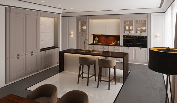 Светлая кухня в Мурманске