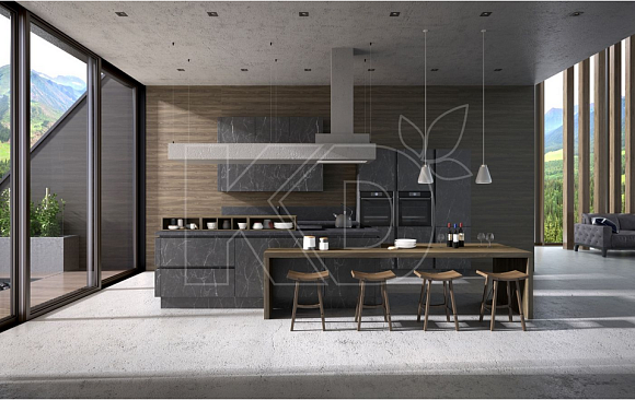 Черная кухня в стиле модерн