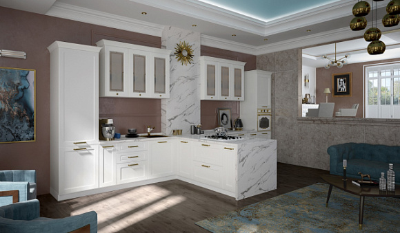 Светлая кухня в Екатеринбурге