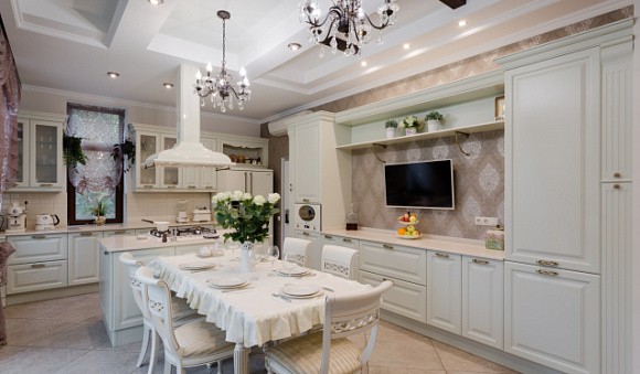 Бежевая кухня в Твери