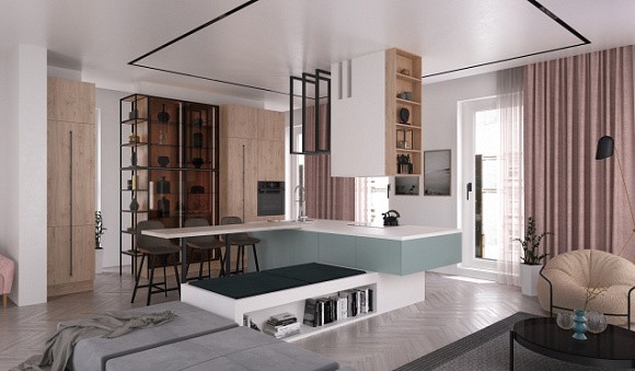 Светлая кухня в Мурманске