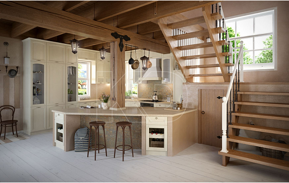 Фасады из массива ясеня для кухни